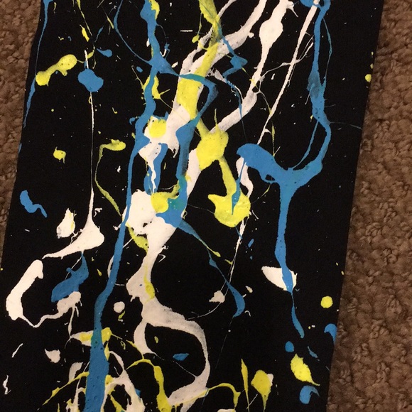 Electric Yoga Black Paint Splatter on Leggings - Picture 2 of 4